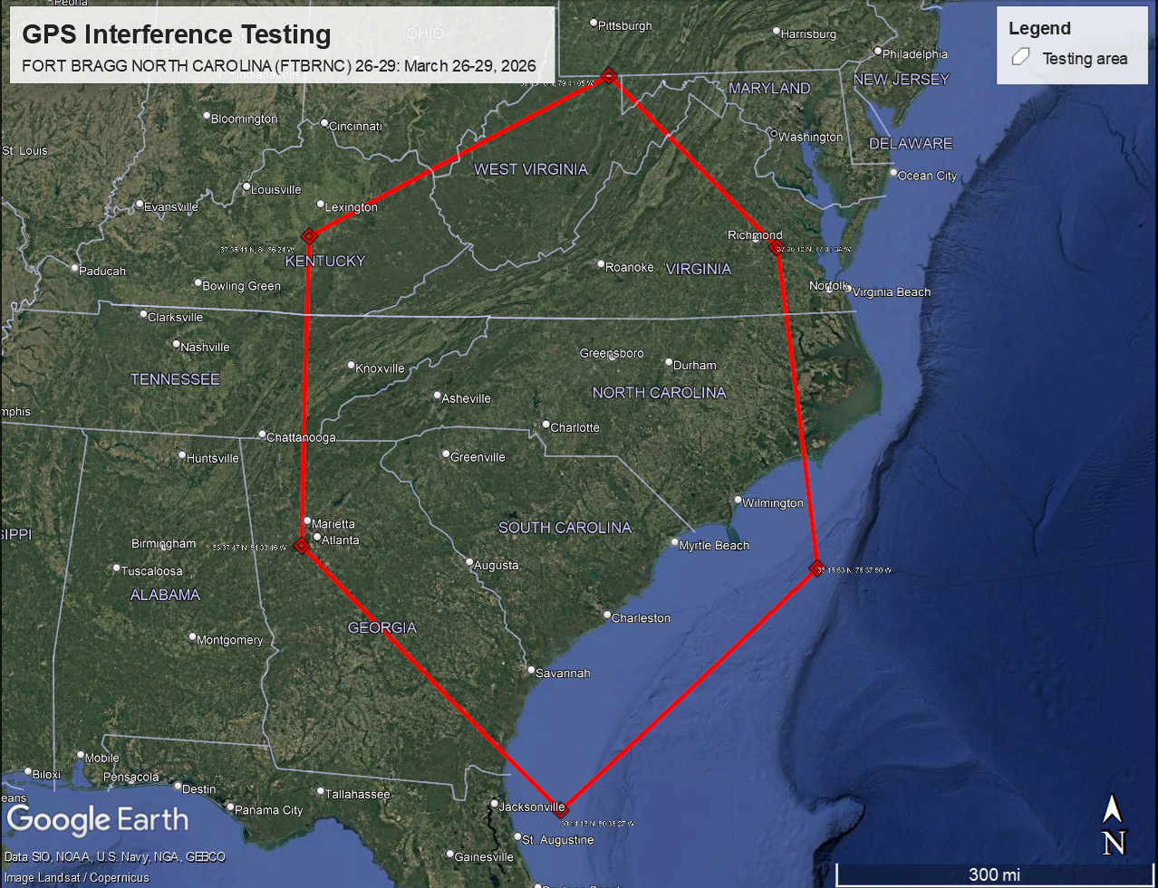 GPS interference map