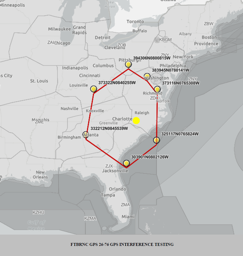 GPS interference map