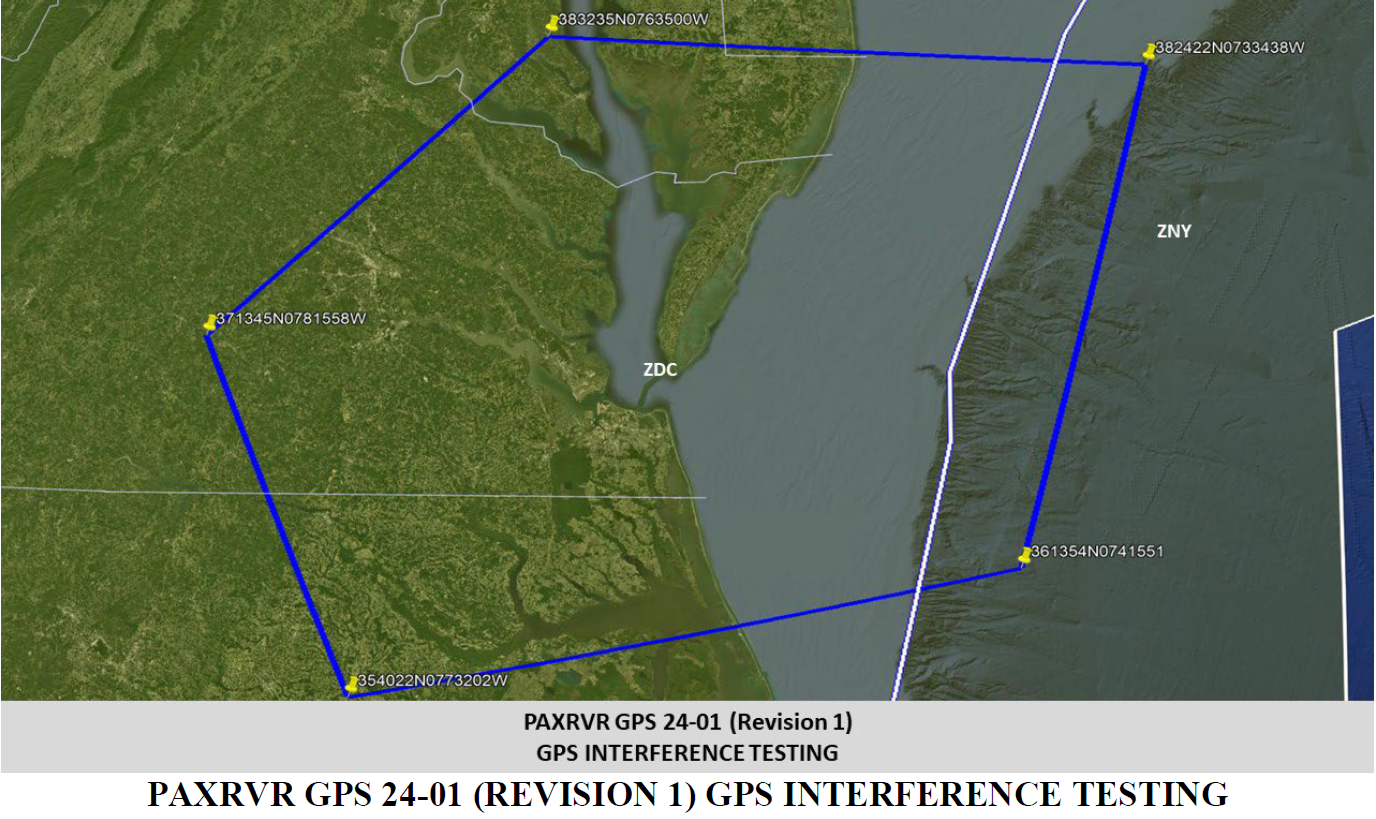 GPS interference map